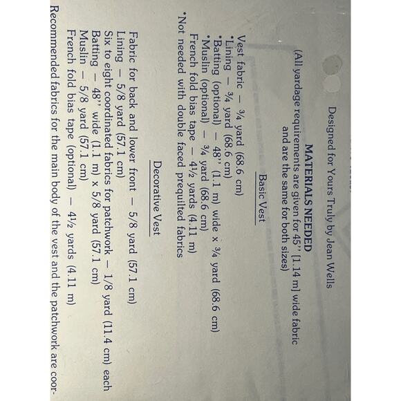 Sewing pattern quilted patchwork vest 1980s boho Size Small Medium Large - Picture 5 of 6